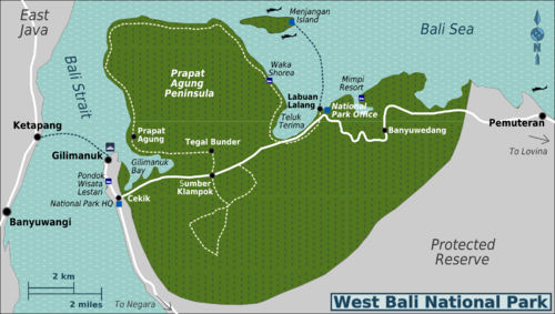 Bali Barat Park Map