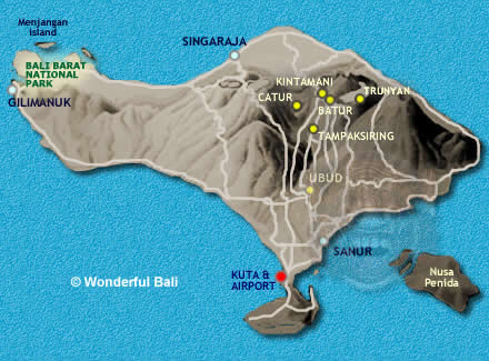 Central Bali Map