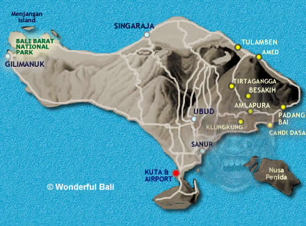 Map of East Bali