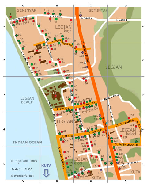Legian street map