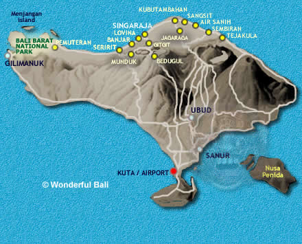 Map of North Bali